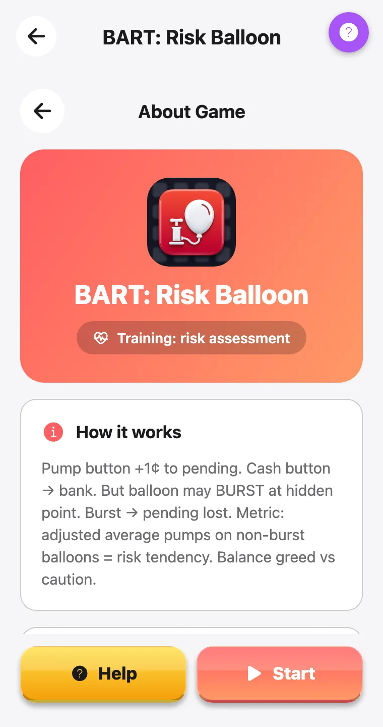 BART: Risk Balloon — screenshot