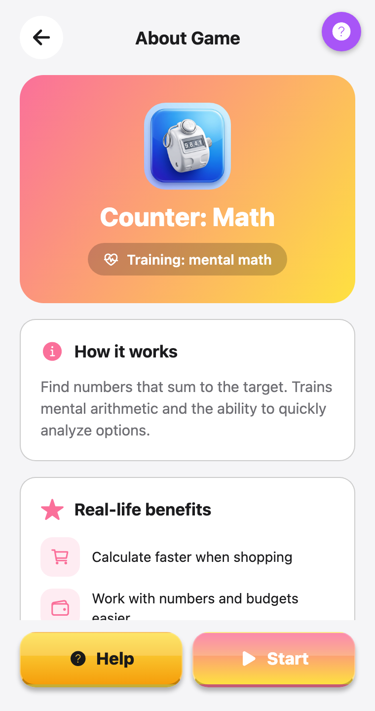 Contador: Matemática — screenshot