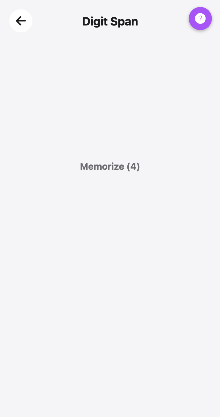 Digit Span — screenshot