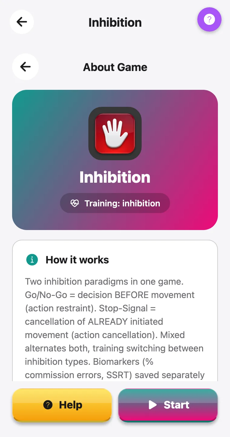 Inhibition — screenshot