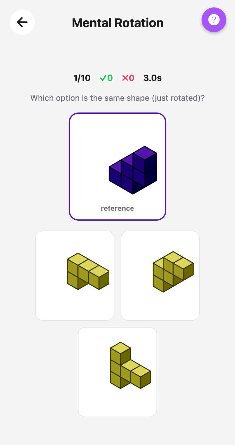 Mental Rotation — screenshot