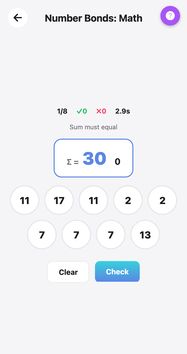 Number Bonds: गणित — screenshot