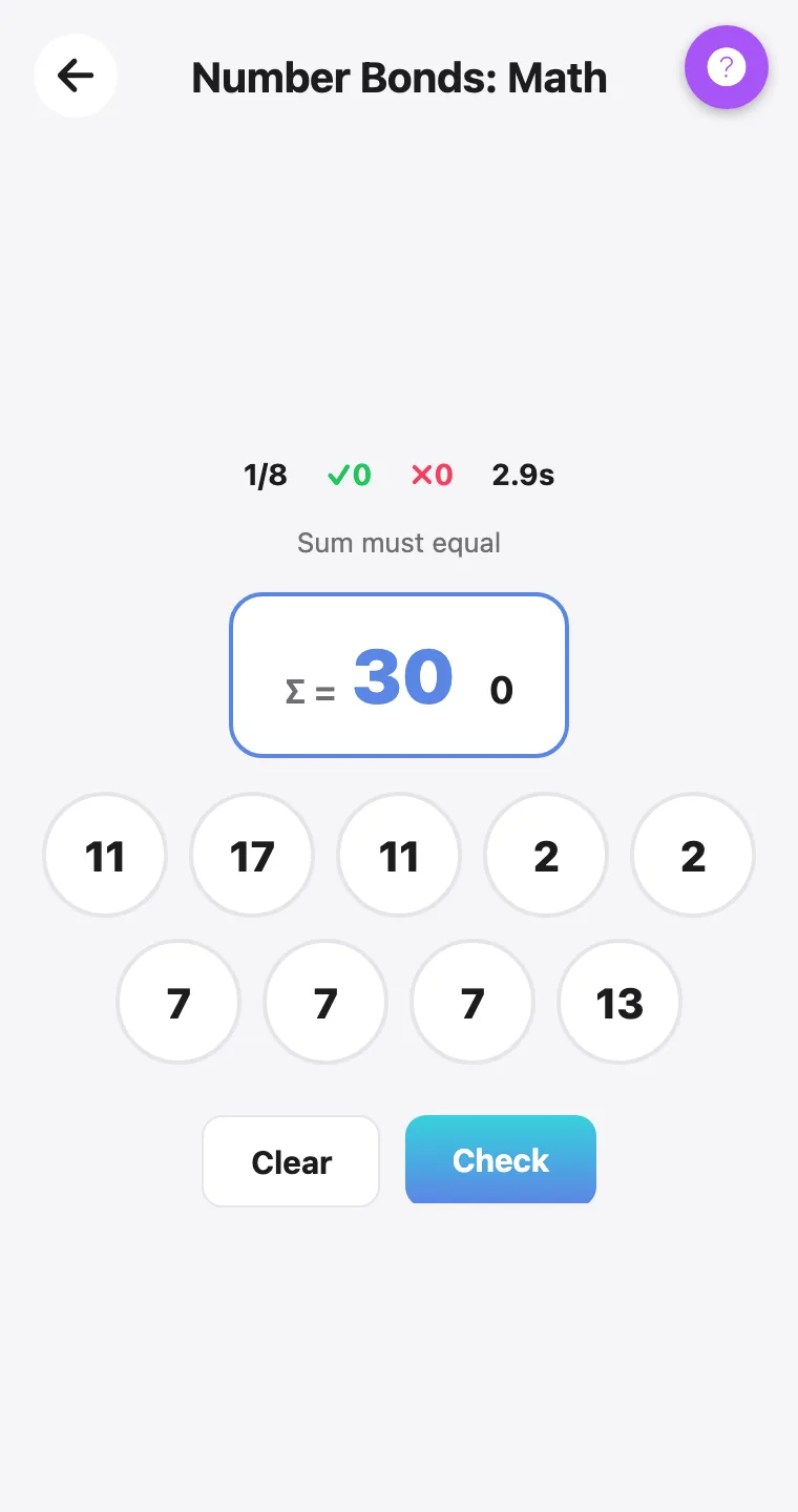 Number Bonds: Math — screenshot