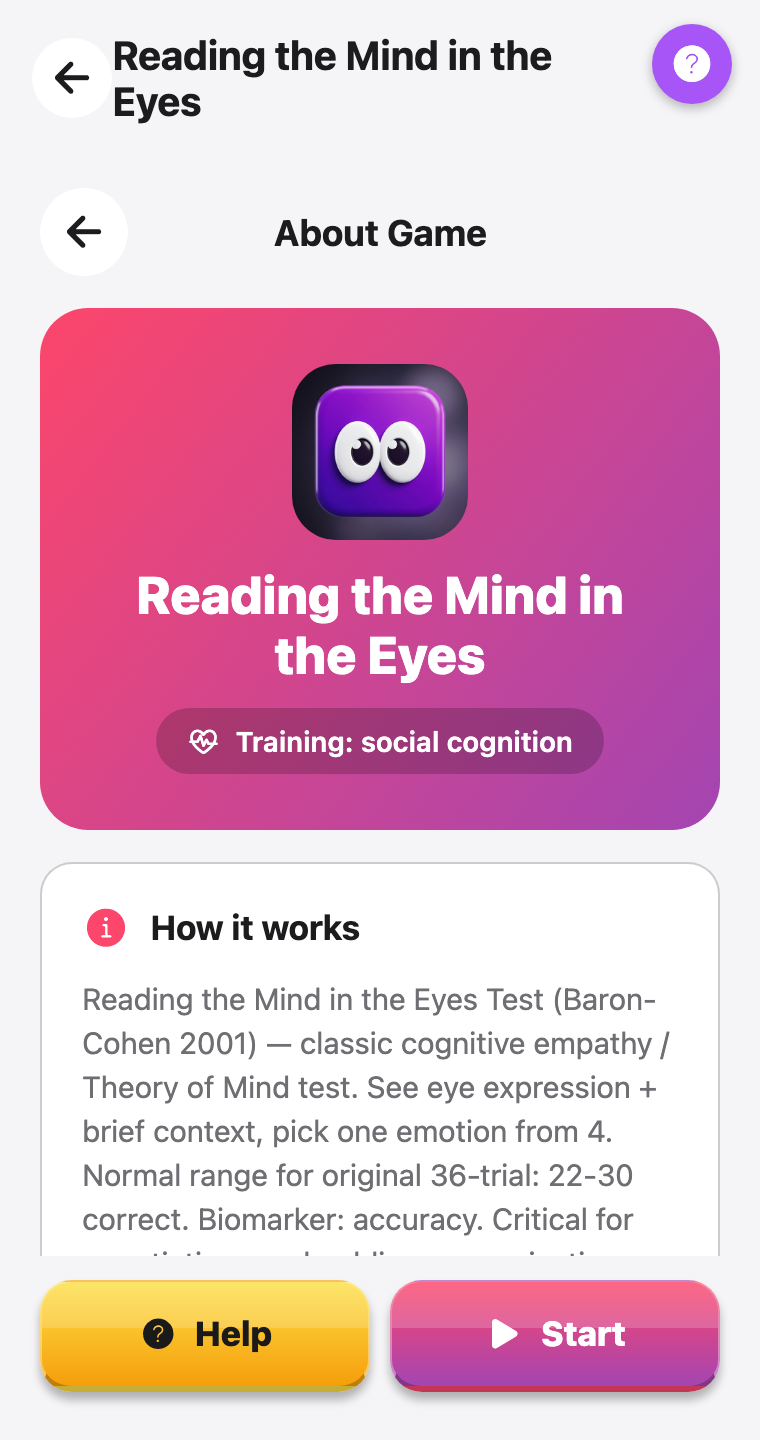 Reading the Mind in the Eyes — screenshot