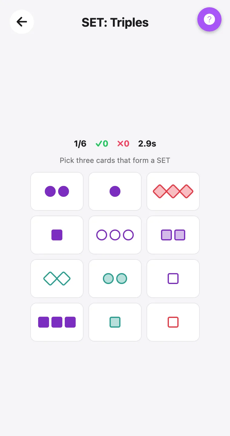 SET: Triples — screenshot