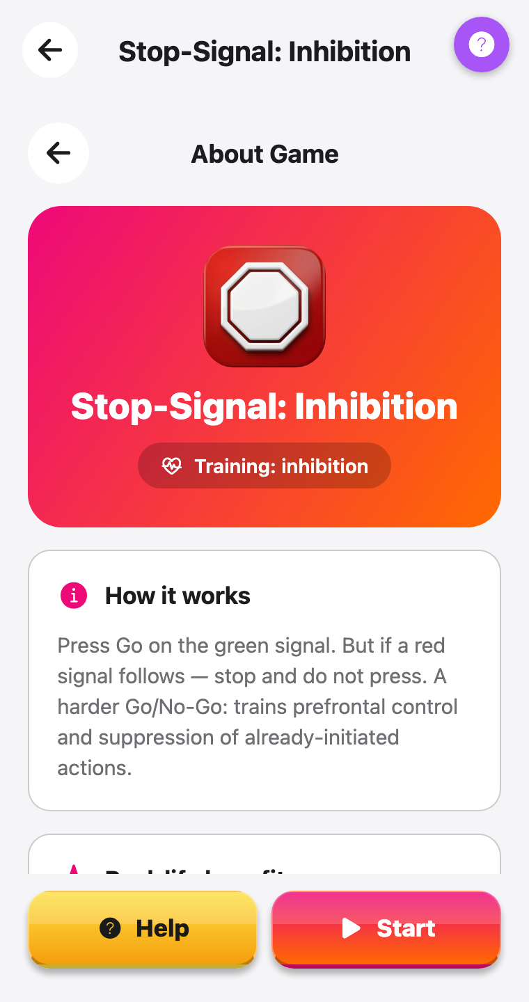 Stop-Signal: संदमन — screenshot